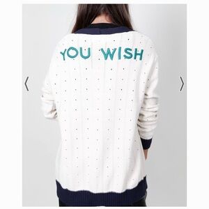 Wildfox Cream and Black 'YOU WISH' Sweater